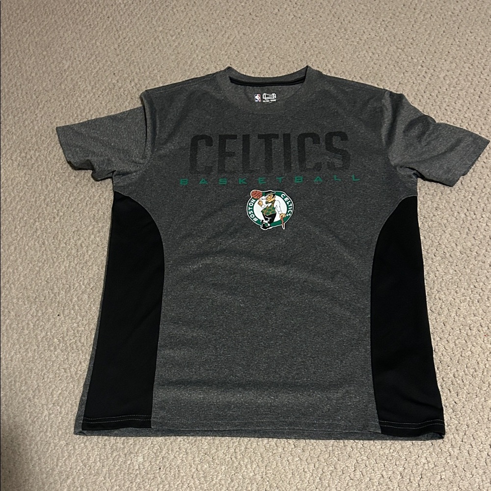 Gray and Black Celtics Basketball T-Shirt